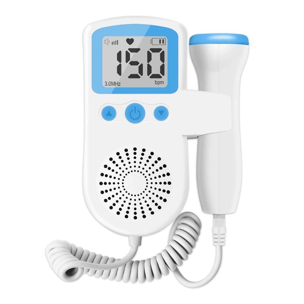 Doppler Portable 3 MHz + Gel 250 Ml – Écoute Bébé à Domicile, Écran Intégré, Usage Récréatif